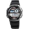 Casio World Time Digital Men's Watch AE-1000W-1BV Black Gray Metallic Water Resistant Lightweight