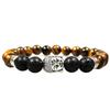 European & American Tiger Eye and Volcanic Stone Buddha Bracelet for Men & Women