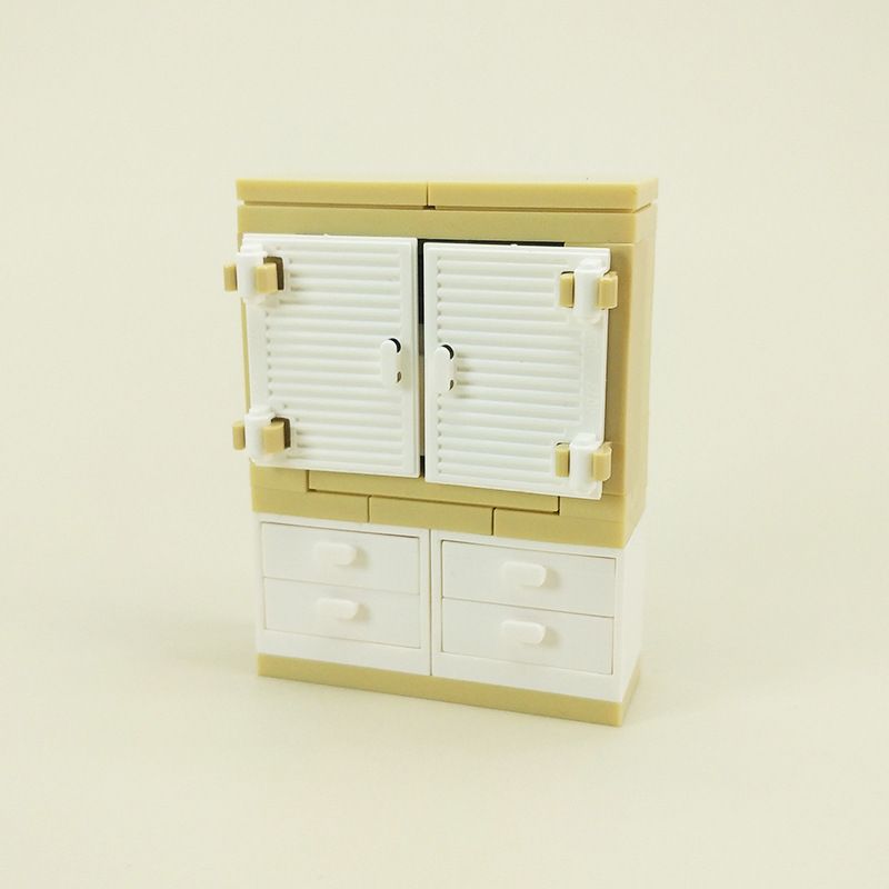 MOC Small Modern Home Particle Sofa TV Cabinet Interior Decoration Furniture DIY Building Blocks