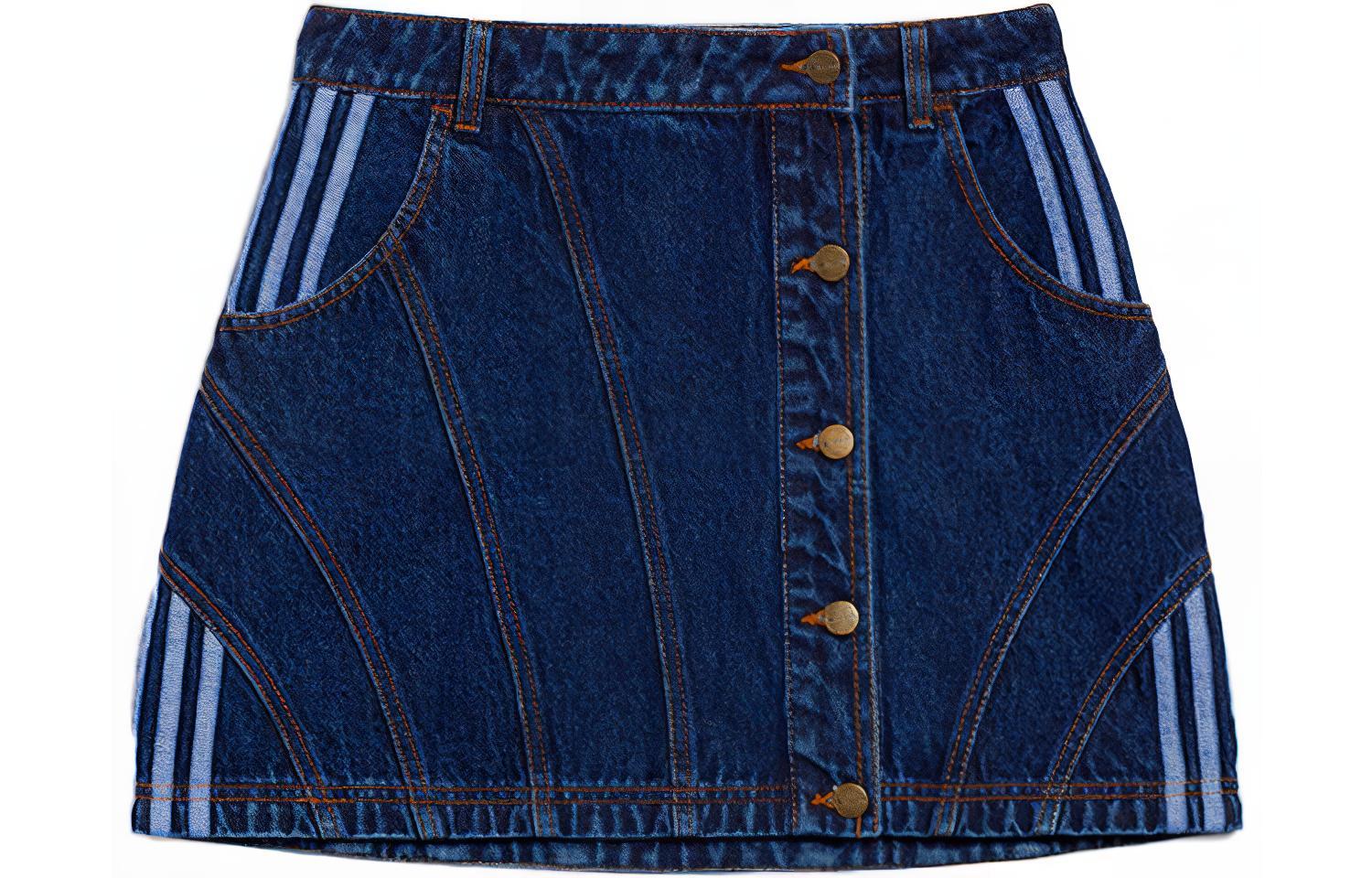 adidas originals Ivy Park Denim Skirt Dark Denim H61720 S