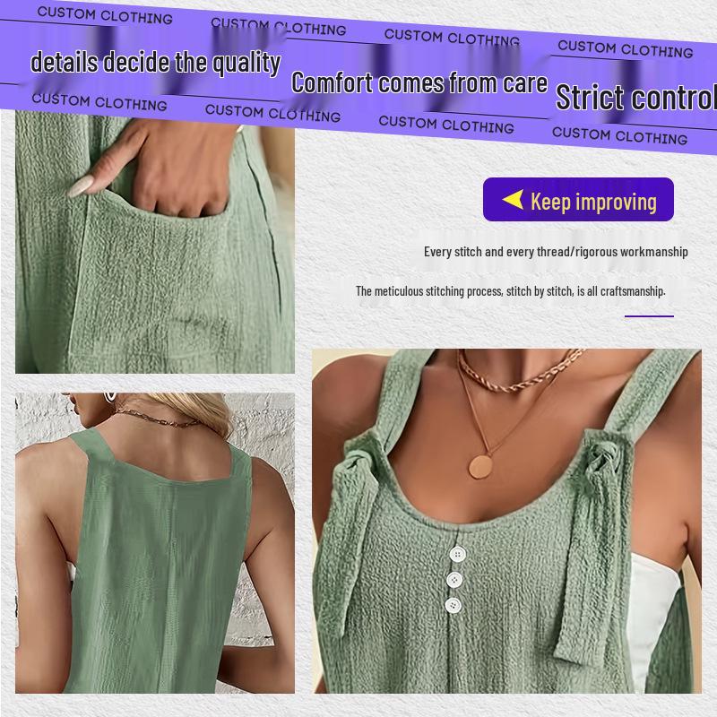 Cross2025 Women s Summer Strappy Shorts Jumpsuit - European & American Fashion Medium