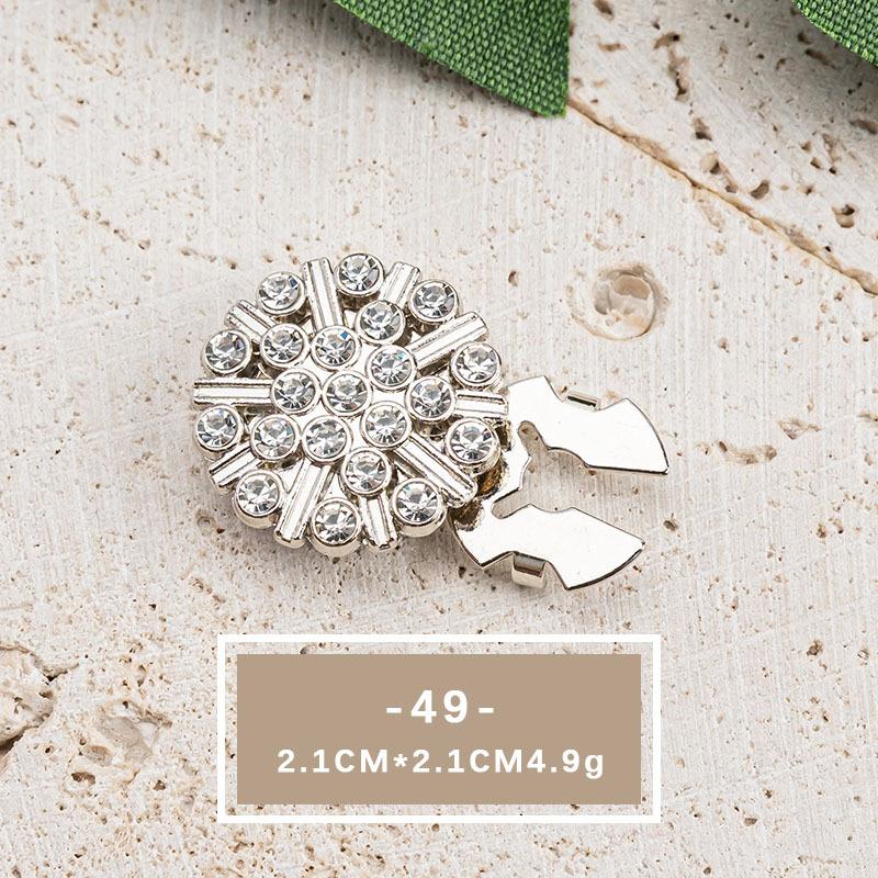 4/2pcs Crystal Pearl Button Covers Detachable Clip-On Shirt Coat Decorative Buttons Sewing Button for DIY Blouses Clothing