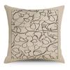 Nordic Abstract Linen Pillowcase Simple Black and White Ins Household Goods Sofa Bedside Car Pillow Cushion Cover