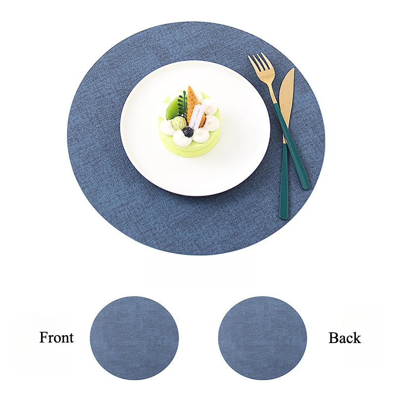 

Round PVC Placemat Kitchen Dining Table Mats Steak Pad Anti-scalding Insulation Pads Restaurant Home Decoration 33x33cm 1pc