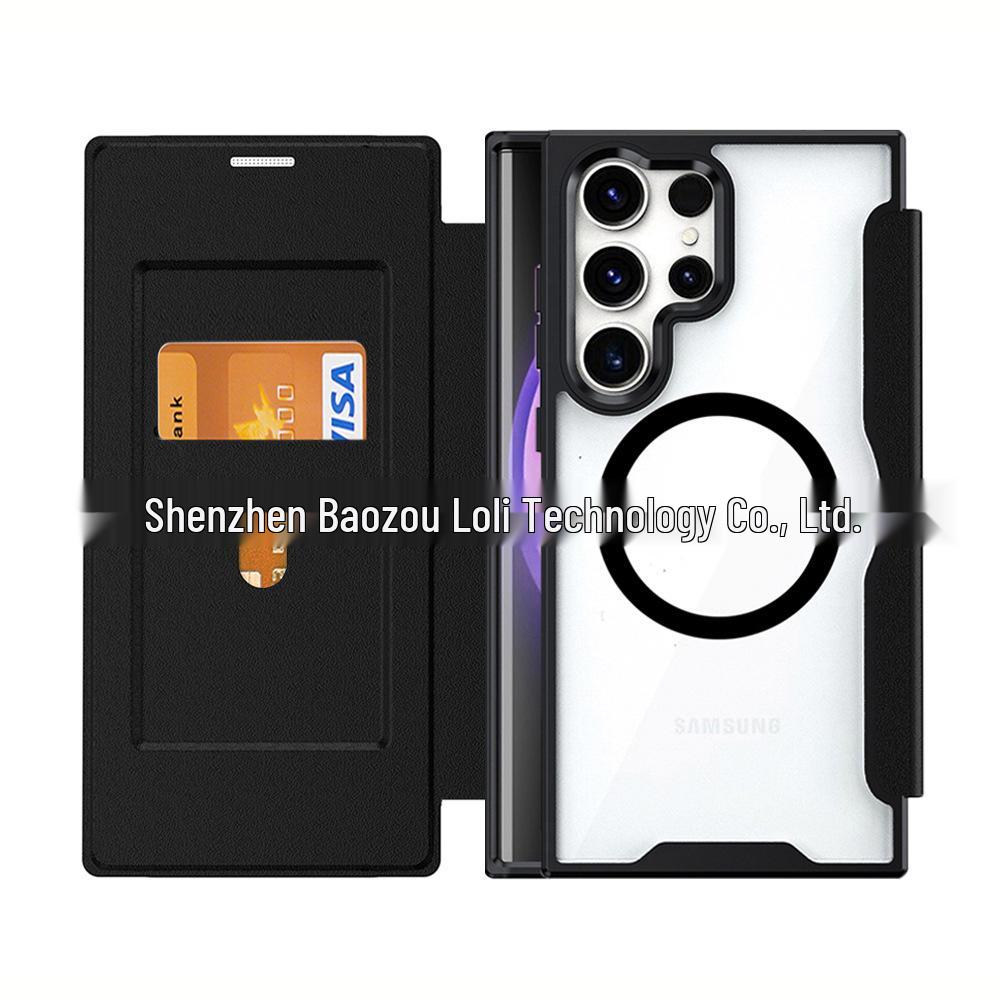 Samsung S24ultra Manyetik Magsafe Özelliğine Sahip S23Plus Deri Kapaklı Kılıf