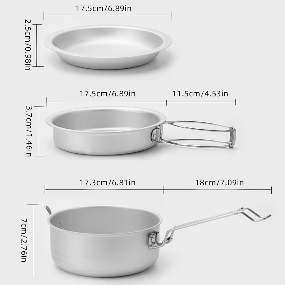 

Outdoor Cookware Set in High Hardness Oxidized Aluminum Camping Pots and Pans Compact and Convenient for Camping and