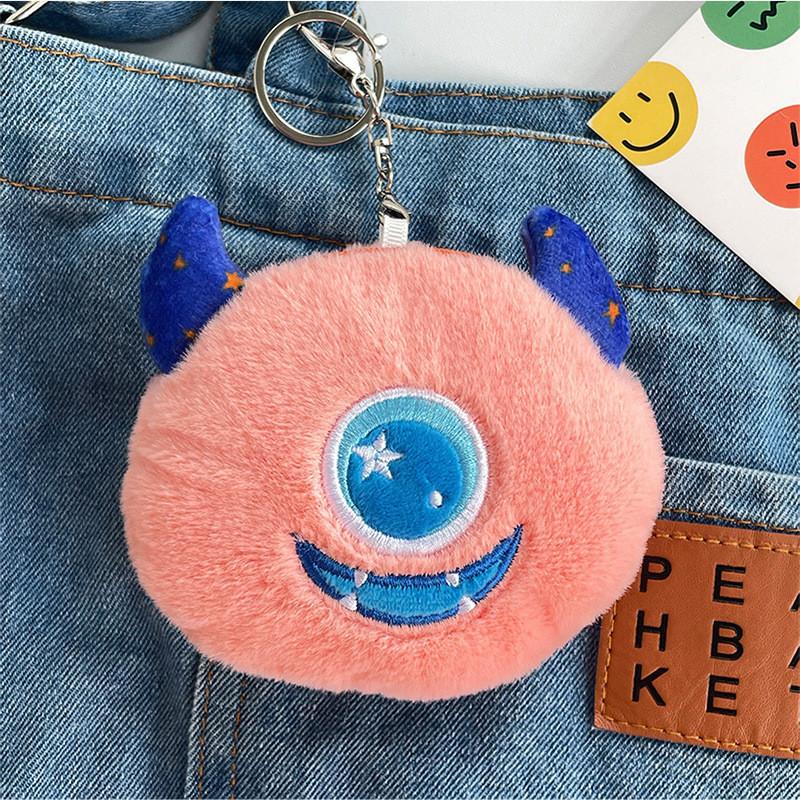 Adorable Furry Monster Coin Purse Plush Wallet Cute Cartoon Girl Heart Pouch
