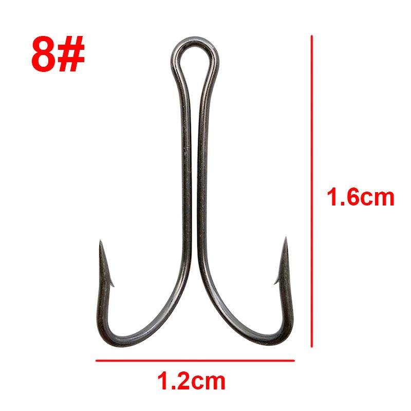 100pcs 9908 High Carbon Steel Double Fishing Hooks Small Fly Tying Double Fishing Hook For Jig Size 1 2 4 6 8 1/0 2/0 3/0 4/0