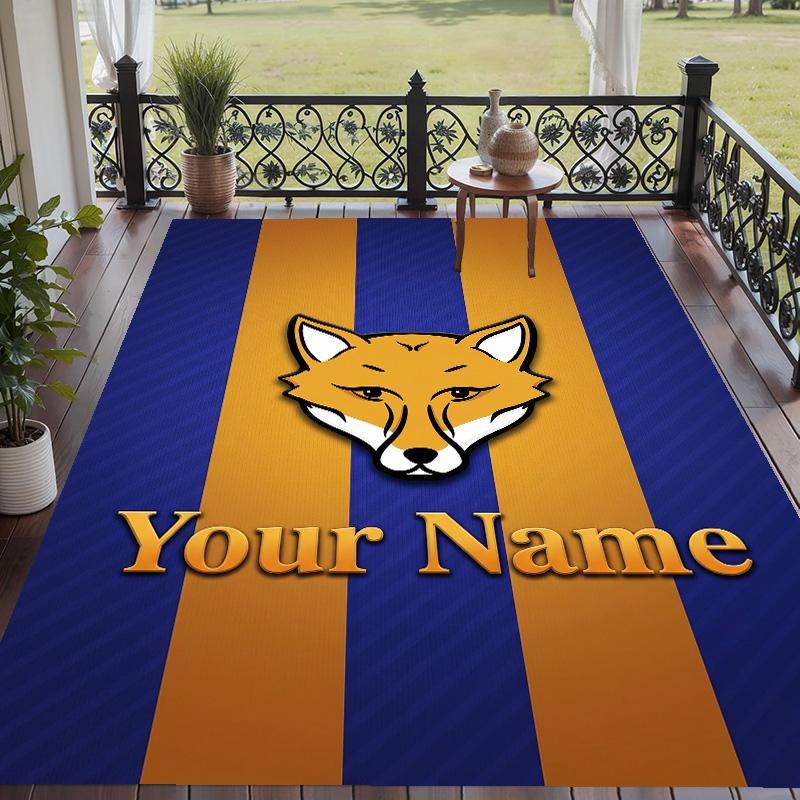 Custom Text Printed Rug Leicester City Non Slip Floor Carpet For Home Room Decor