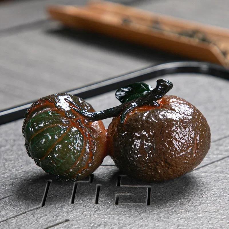 

Chinese Resin Color Changing Tea Pet Lucky Orange Model Tea Figurine Ornaments Home Tea Set Decoration Accessories Crafts