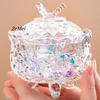 European-Style Glass Tripod Butterfly Transparent Storage Jar,Jewelry Organizer Glass Jar With Lid Candy Container Decoration