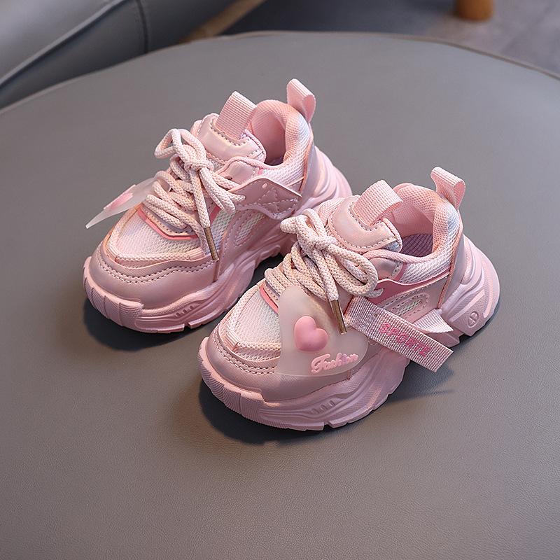 

Girls casual shoes autumn new girl sports shoe anti slip girls running shoe fashion children mesh shoes comfort girls shoes 21insole13cm розовый