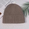 Angola rabbit fur warm solid color light board autumn and winter versatile candy color vertical stripe knitted hat women