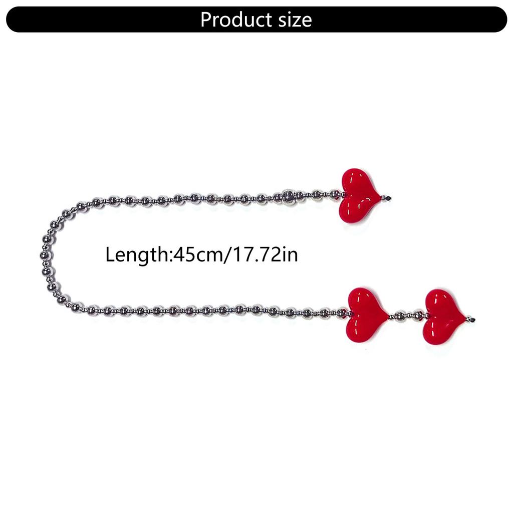 Heart Bag Charms Acrylic Texture Long Chain Featuring Colorful Beads Perfect for Women Gifts Present Fashion Accessories
