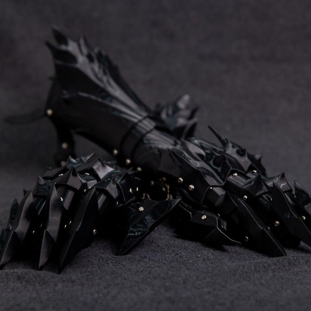 Tactical Punk Mechanical Long Gloves Wearable Plastic Hand Armor Man Woman Fingers Flexible Movement Gloves Gothic Cosplay Props
