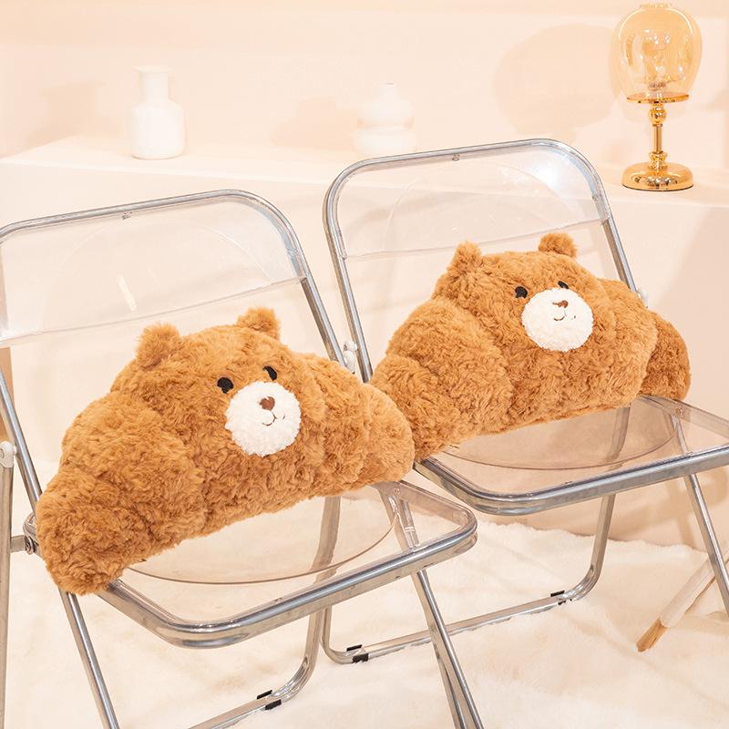 Cartoon Bear Croissant Croissant Pillow Plush Toy Bread Doll Home Sofa Pillow Cushion Girls Gift