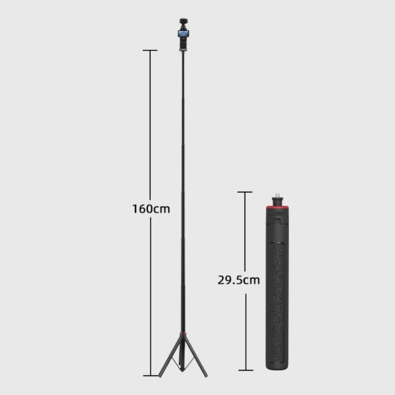 Portable Selfie Stick With Tripod Stand Accessories Extension Telescoping Selfie Stick Tripod for Action Camera