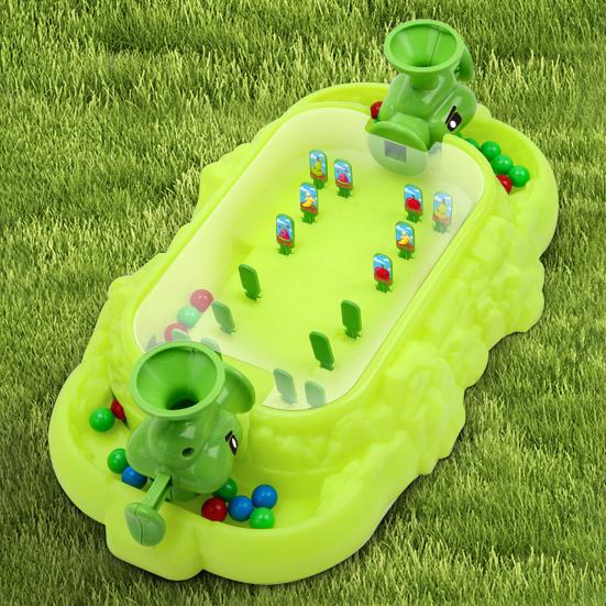 Kids Ball Shooter Toy with 60 Beads Focus Training Family Night 2 Players Interactive Vegetable Target Shoot Board Game Toddlers Boys Girls Gift