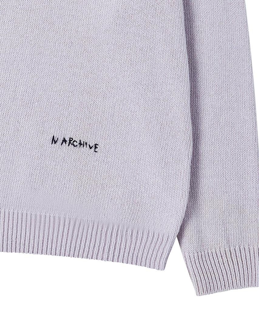 BEYOND CLOSET [Collection Line] Modular Collar Wool Knit Lavender