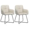 Dining Chairs 2 Pcs Velvet Cream 59 X 56.5 X 86 Cm