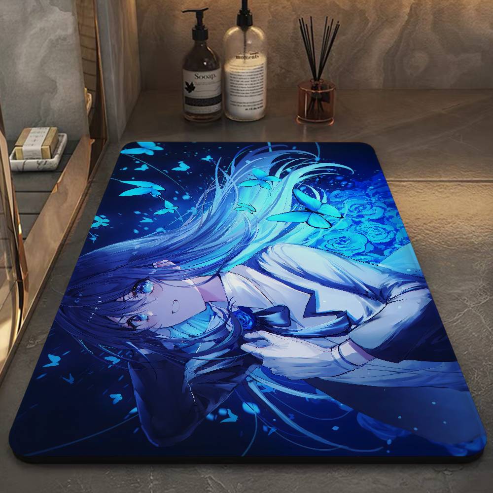 Ado Kyogen X Uta Anmie Door Mat Washable Non-Slip Living Room Sofa Chairs Area Mat Kitchen Doormat Area Rug