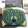 Peacock Displaying Its Tail  Pattern Bedding Quilt Set Quilt Cover Pillowcase Home Decoration  Gift (1 * Duvet Cover + 2 * Pillowcase, Without Core)