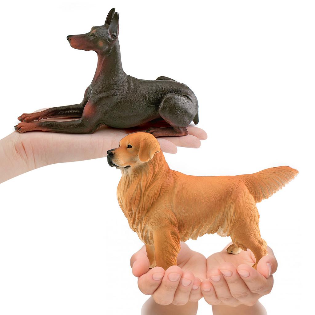 Dog Premium Realistic Figurines Shiba Inu Golden Retriever And Doberman Ideal For Home And Decor Office