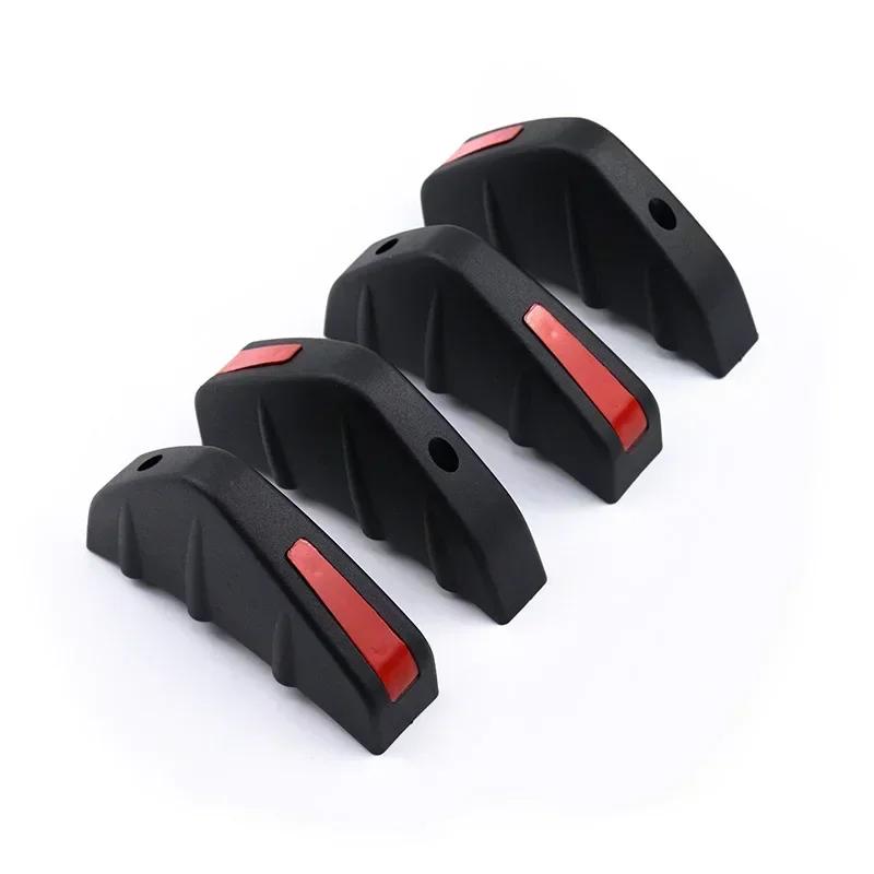 4pcs Universal Car Rear Bumper Lip Diffuser Shark Fins Canards Spoiler Splitter Carbon Black ABS Anti-Collision Accessories