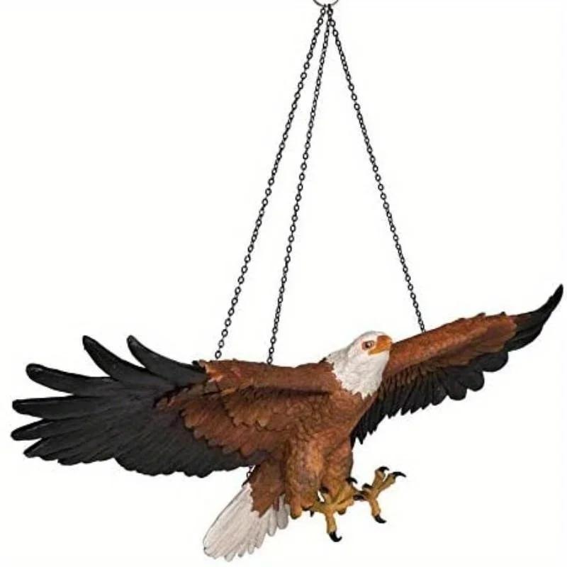 1pcs Eagle Wall Sculpture Resin Animal Hanging Ornament Eagle For Garden Home Decor Craft Gifts Figurines Small Eagle Flying