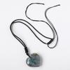 Natural Rhodochrosite Heart Pendant Necklace - Grey Moonlight Stone Heart-shaped Heart-shaped Energy Stone Crystal Artwork