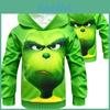 Sudadera con capucha y estampado festivo del Grinch Sudadera de punto para niños Para fans de Cómo el Grinch robó la Navidad