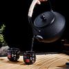 Stylish Iron Teapot (1200ml), No Enamel Coating, with Built-in Tea Strainer, for Iron Supplementation, Suitable for Direct Heat, Healthy, Souvenir, Gi