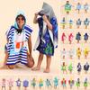 Kids Hooded Towel Cute Cartoon Bathrobe Exquisite Pattern Highly Absorbent Friendly To Skin Foldable Toddler Bathrobe