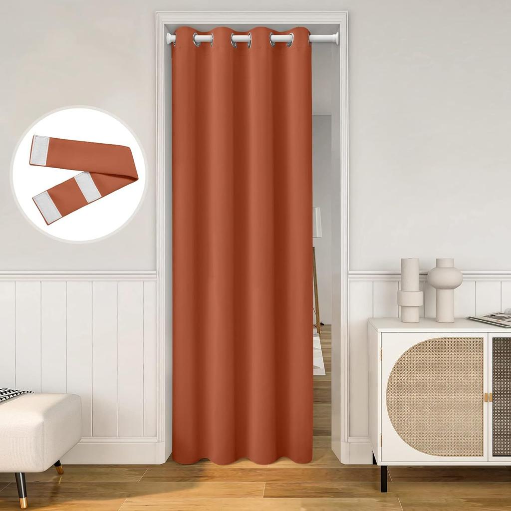 No Punching Finished Product, High Blackout Privacy Door Curtain, Wardrobe Curtain, Heat Insulation And Noise Reduction, Solid Color Curtain