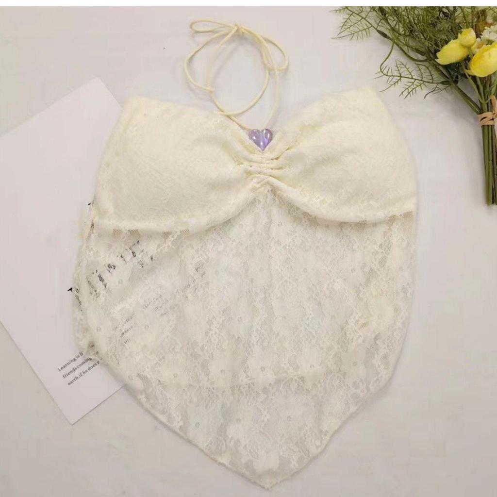 Hollow Lace Halter Camisole - Sexy letní top bez ramínek pro ženy