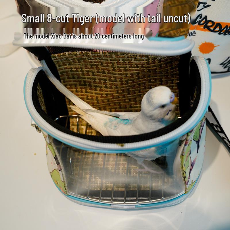 Portable Parrot Bag: Breathable, Transparent, Crossbody Carrier for Budgie & Cockatiel - Detachable Design for All Seasons