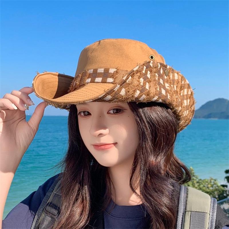 Spring and Summer Ethnic Style Western Cowboy Hat Children's Retro Mountaineering Hat Outdoor Big Brim Sunshade Bucket Hat