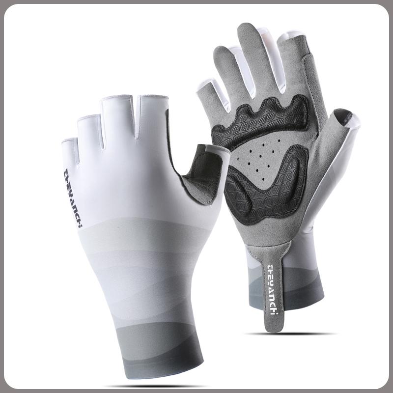 BEPAN Thin Half Finger Cycling Gloves Unisex Anti-Slip Shockproof Breathable Desige-Ideal for Fishing,Run,Outdoor Activities M