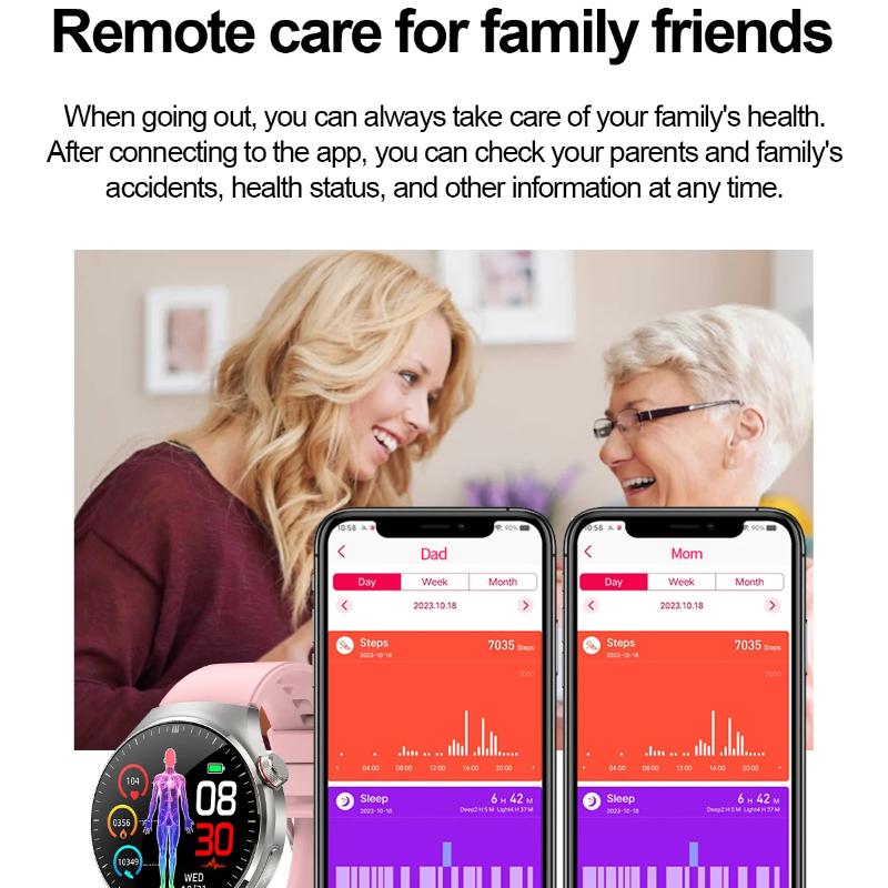 2025 Noul Ceas Inteligent Precis pentru Lipide Sanguine Bărbați Femei ECG+PPG Tensiune Arterială Apel Bluetooth Ceas Inteligent pentru Sănătate