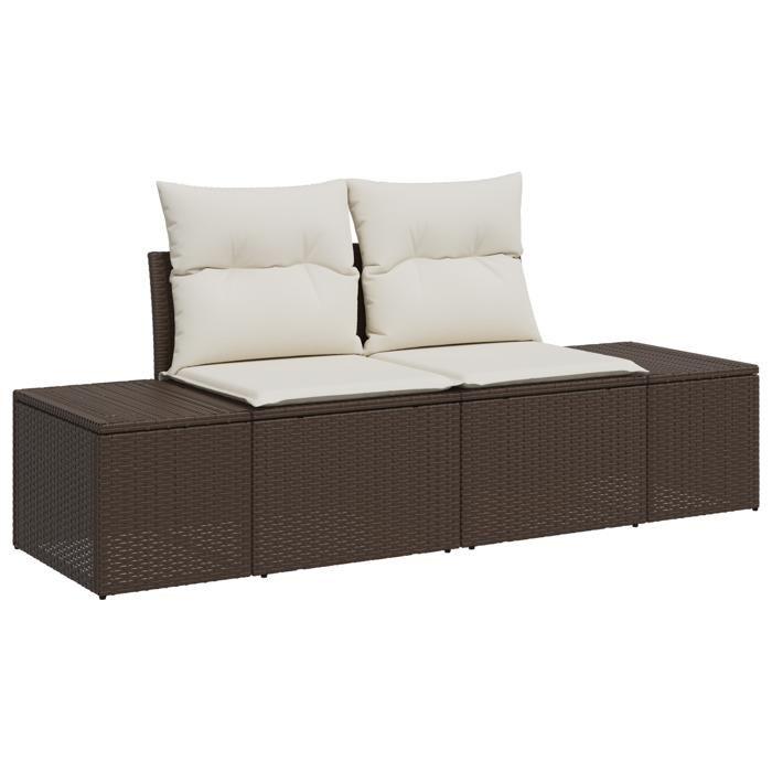VidaXL Set de Canapé de Jardin 8 Pièces avec Coussins Gris Clair Poly Rattan 3346982