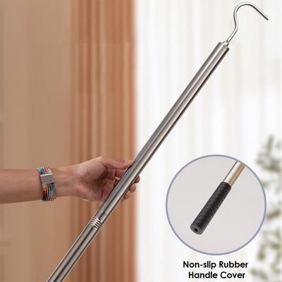 1 Set Kit Sistem de Tragere Scară Pod cu Băț Extensibil din Oțel Inoxidabil Mâner din Aliaj Cârlig cu Șurub Accesorii Instrumente pentru Tragere Scară Pod