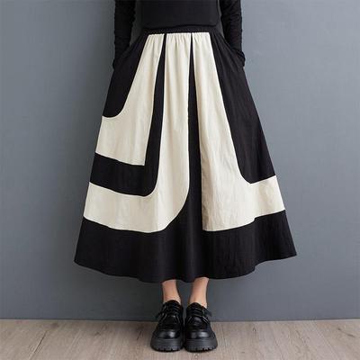 Plus Size High Waist Vintage Spring Autumn Casual Loose Long for Woman Skirts Womens Skirt