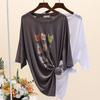 Summer Sexy Perspective Short Sleeved Plus Size T-shirt for Women Thin Sunscreen Cover T Shirts Casual Oversized Funny Print White Y2k Tops Streetwear