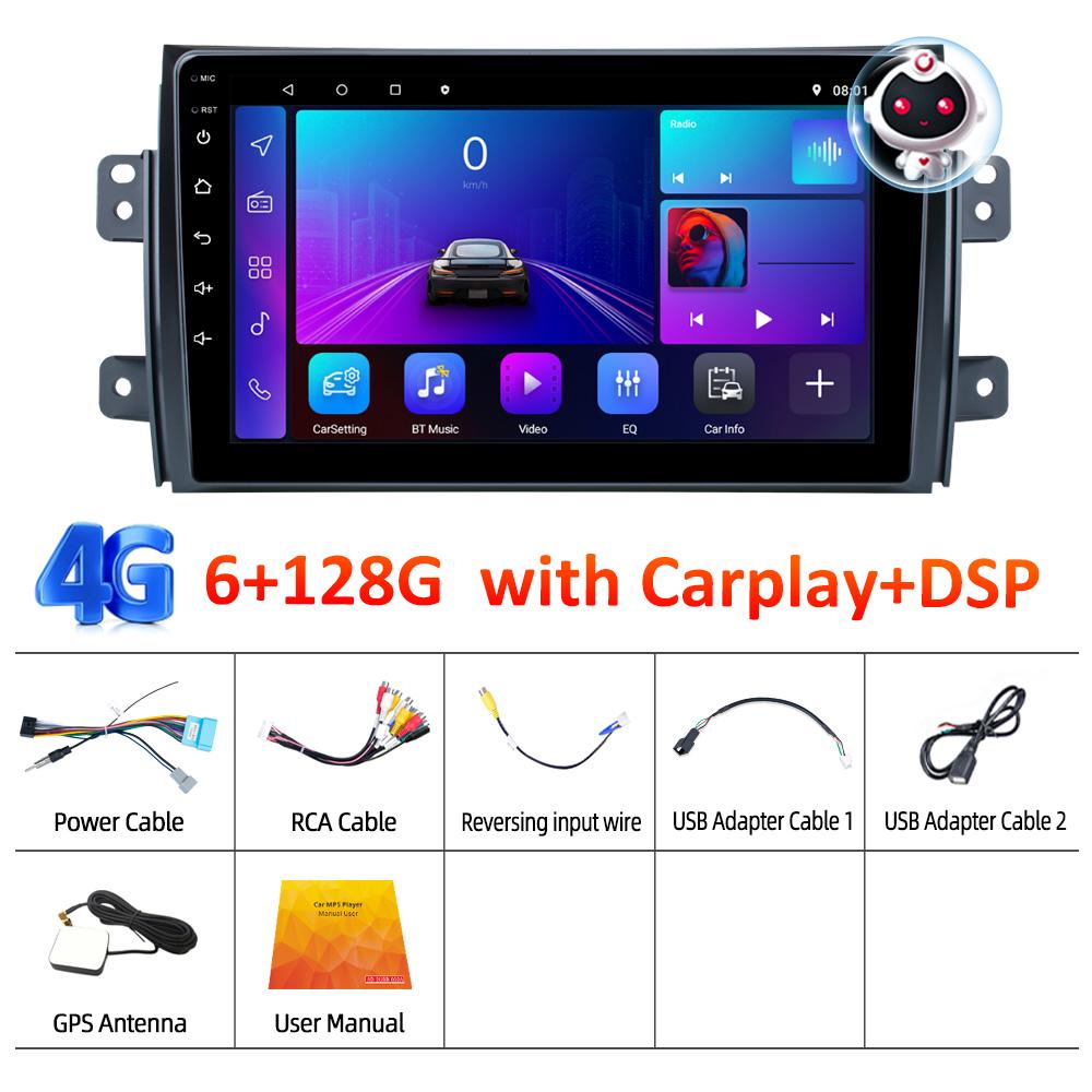 Reakosound Android 9'' HD Mirror Car Radio Player Universal Bluetooth GPS Navigation Audio WIFI For 2006 - 2016 Suzuki SX4