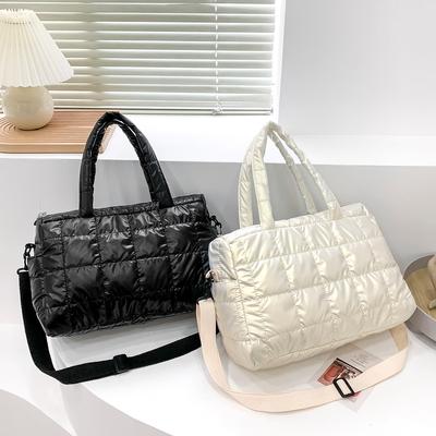 Winter Warm Space Damen-Umhängetasche, Nylon, gesteppt, hohe Kapazität, weibliche Umhängetaschen für Damen, Satchel-Handtaschen