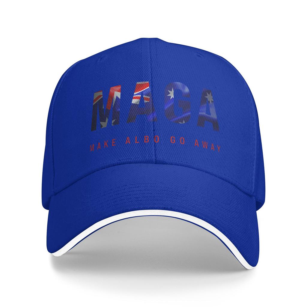 Mach Albo Weg MAGA Sandwich Kappe Unisex Outdoor Baseballkappen Australien Spruch Verstellbare Sonnenkappen Alle Jahreszeiten Hut