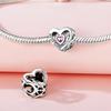 Beads Copper Charms Original Hollowed-Out Heart Pink Zircon Beads Fit Bracelet Jewelry Diy Women Gift Accessory