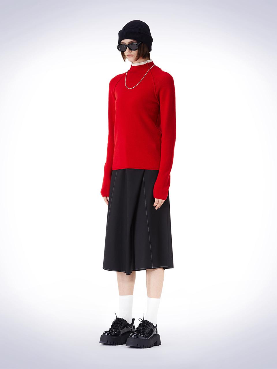 House 072C Raglam Arrange Turtle Knit Red F