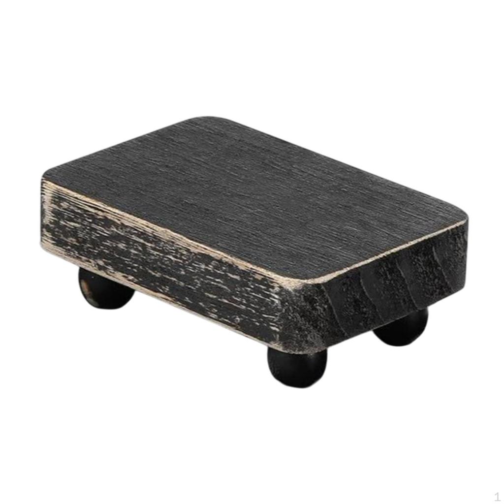 Display Stand for Fishbowl And Planter Wooden Holder Living Room Garden