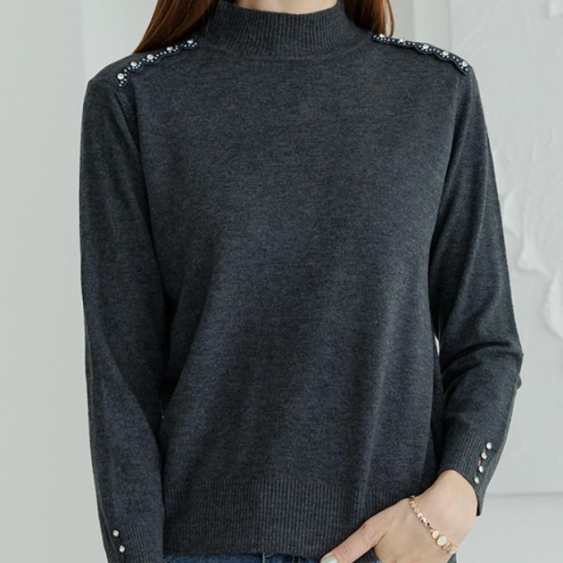 Dedra Majohn Pearl Mock Neck Knit Knd5010 Yc